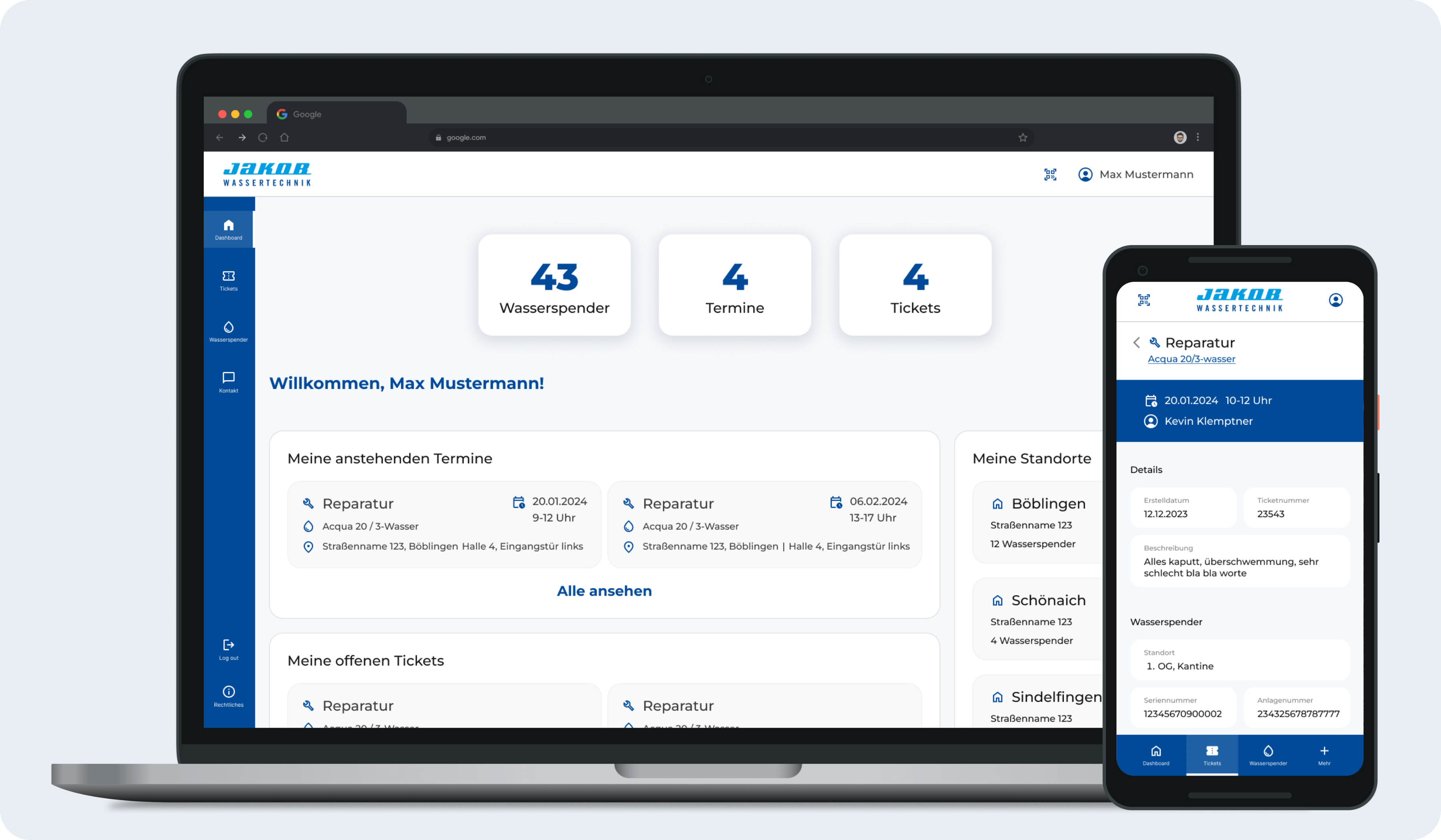 JWT Ticket Portal Dashboard.